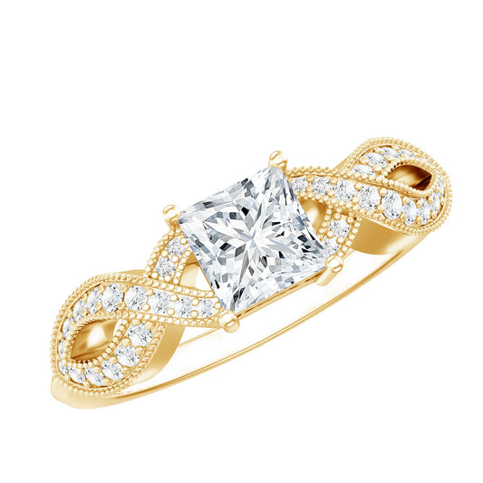 Lab Grown Diamond Princess Cut Engagement Ring For Her