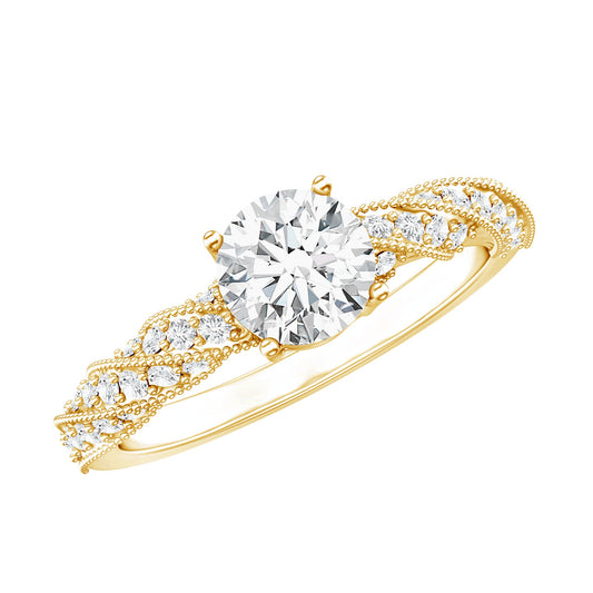 Round Shape Lab Grown Diamond Solitaire Engagement Ring