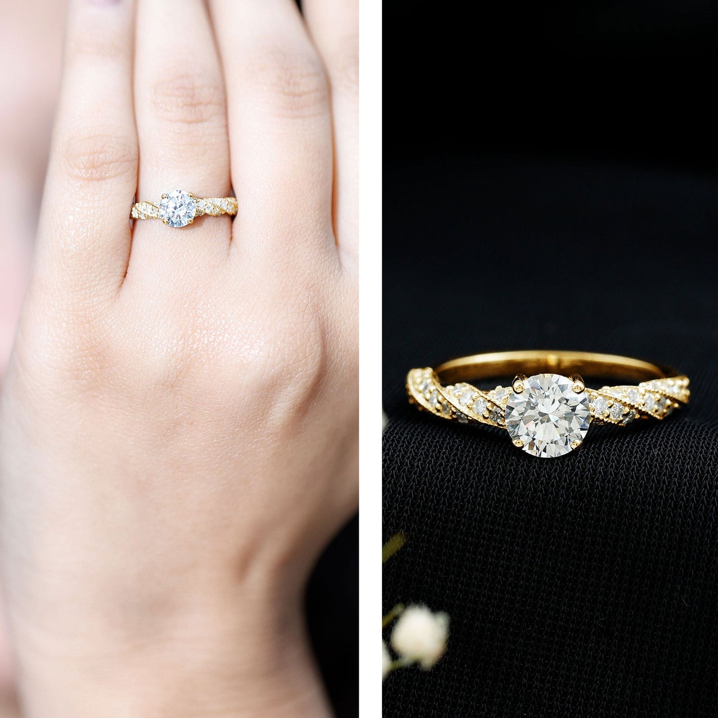 Round Shape Lab Grown Diamond Solitaire Engagement Ring