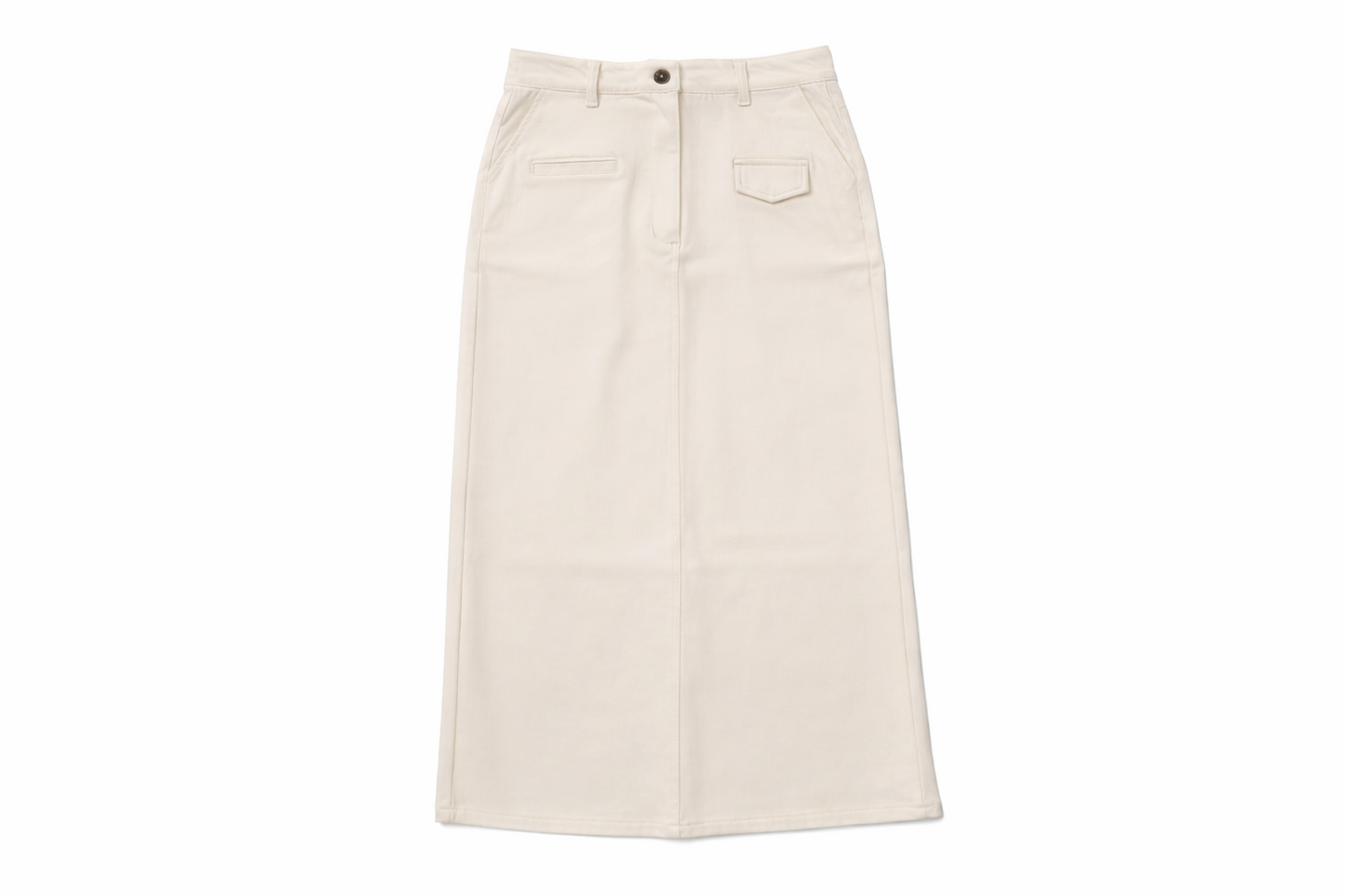 STRETCH DENIM SKIRT - TAN