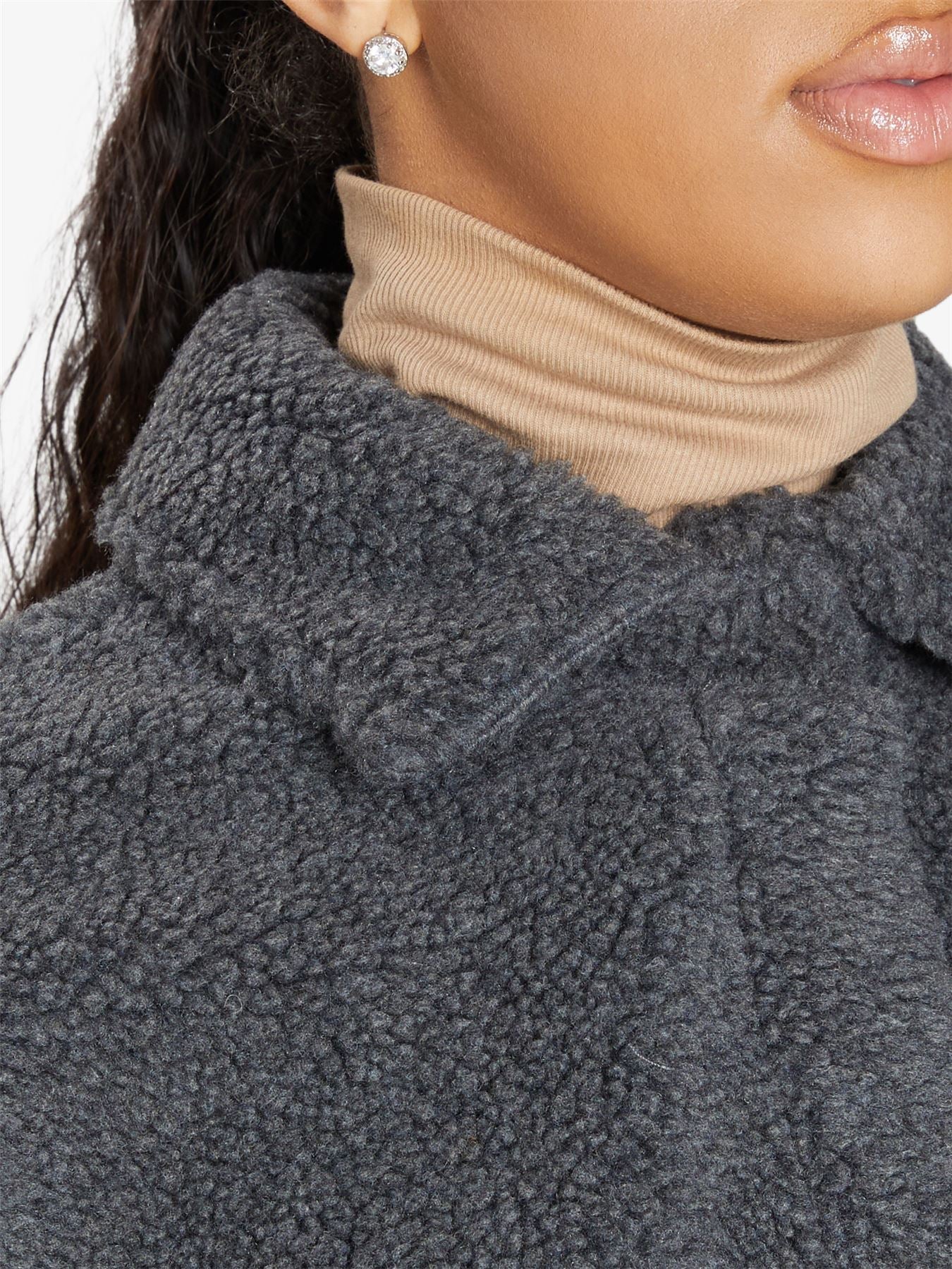 Oversized Patch Pocket Borg Teddy jacket made in uk - Great Hall Collections House