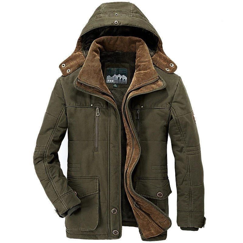Mens Hooded Winter Parka Coat with Inner Fleece - Great Hall Collections House