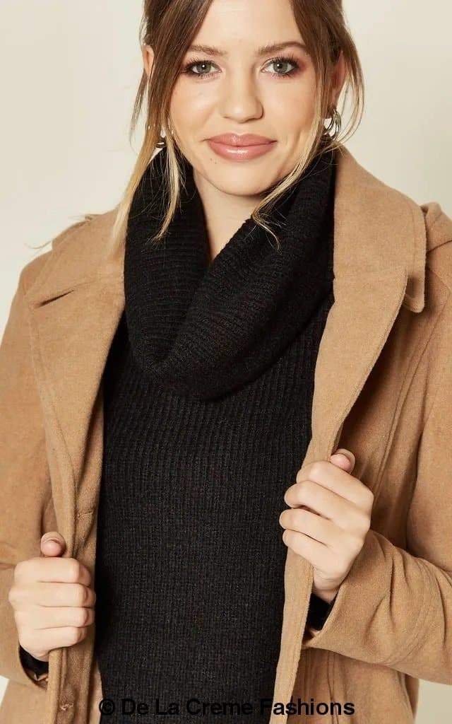 Wool Blend Hooded Mid Length Coat (1704) - Great Hall Collections House