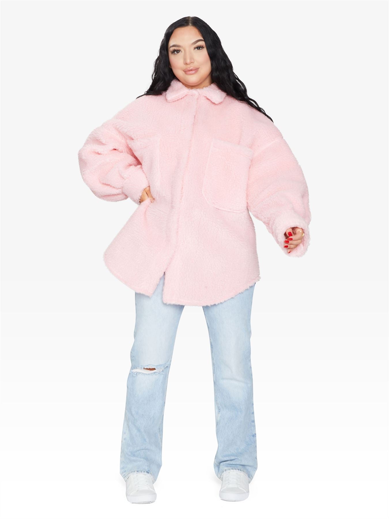 Oversized Patch Pocket Borg Teddy jacket made in uk - Great Hall Collections House