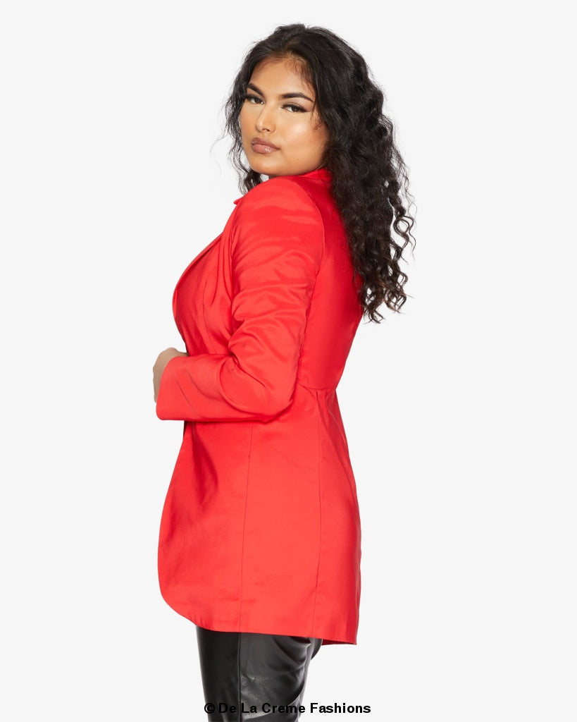 Curved Hem Longline Blazer     From the UK - Great Hall Collections House