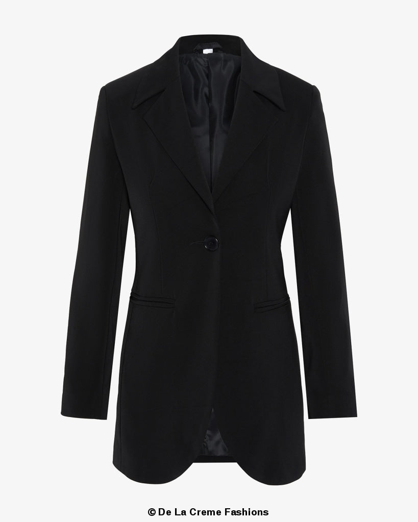 Curved Hem Longline Blazer     From the UK - Great Hall Collections House