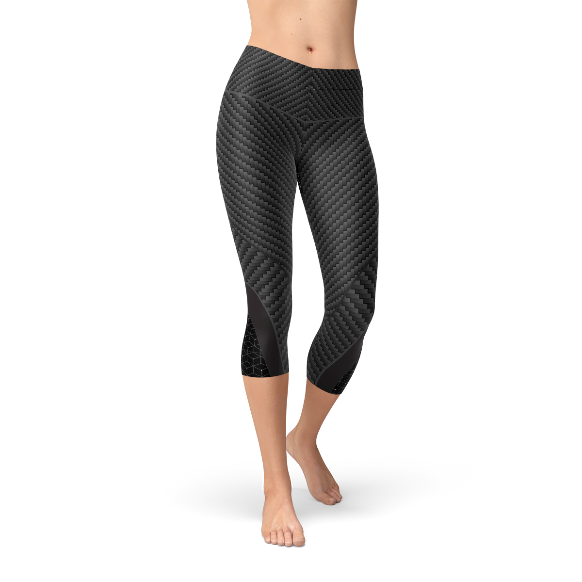 Womens Carbon Fiber Sports Capri Leggings - Great Hall Collections House