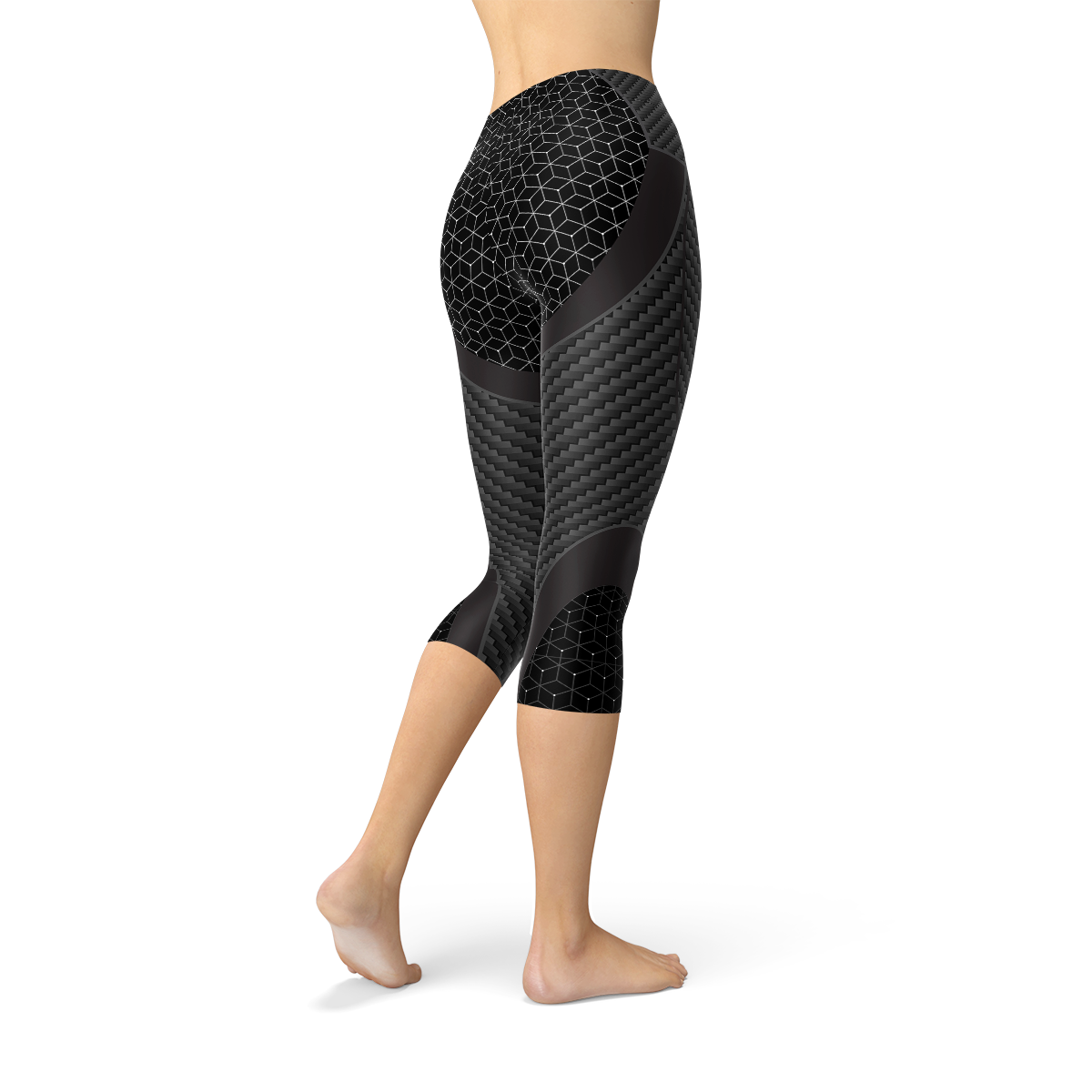 Womens Carbon Fiber Sports Capri Leggings - Great Hall Collections House
