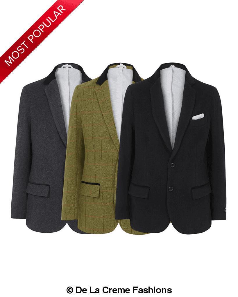 De La Creme MAN - Wool Blend Velvet Trim Formal/Casual Blazer( Made in UK) - Great Hall Collections House