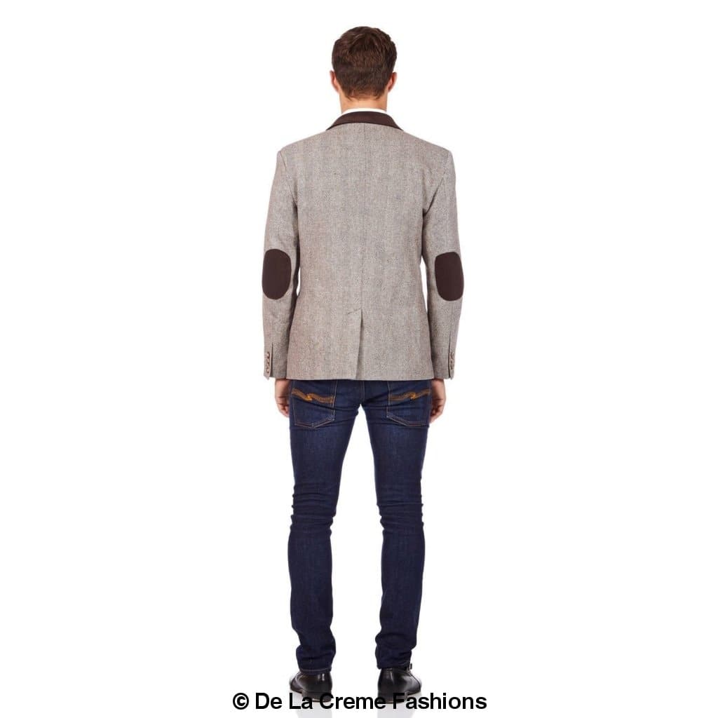 De La Creme MAN - Wool Blend Velvet Trim Formal/Casual Blazer( Made in UK) - Great Hall Collections House