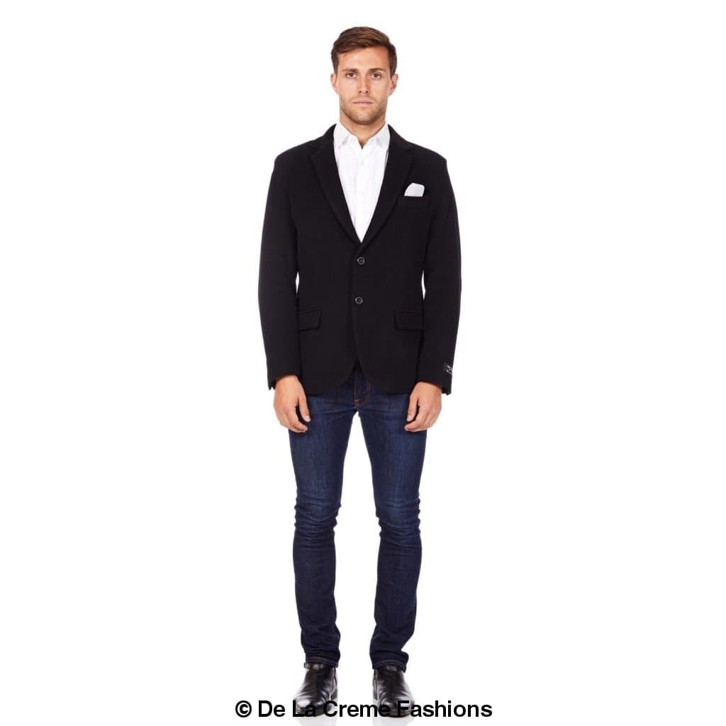 De La Creme MAN - Wool Blend Velvet Trim Formal/Casual Blazer( Made in UK) - Great Hall Collections House