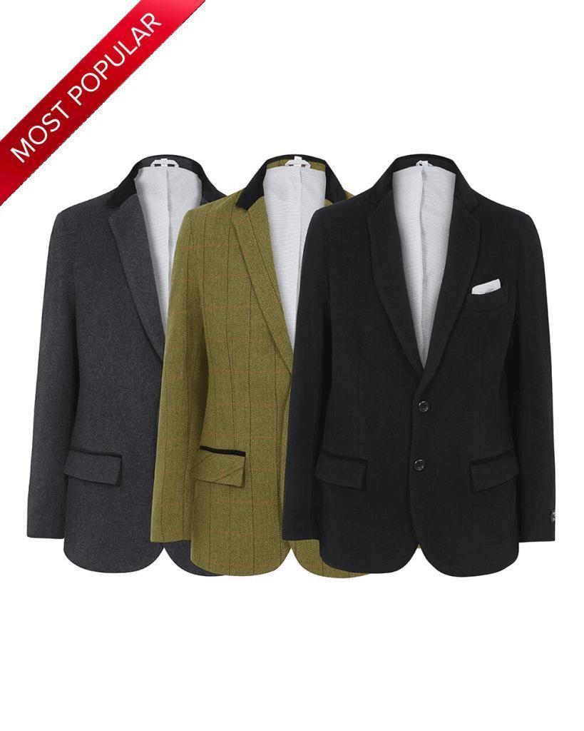 De La Creme MAN - Wool Blend Velvet Trim Formal/Casual Blazer( Made in UK) - Great Hall Collections House