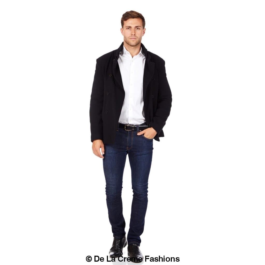 De La Creme MAN - Men's Wool Blend Double Breasted Short Reefer Coat made in uk - Great Hall Collections House