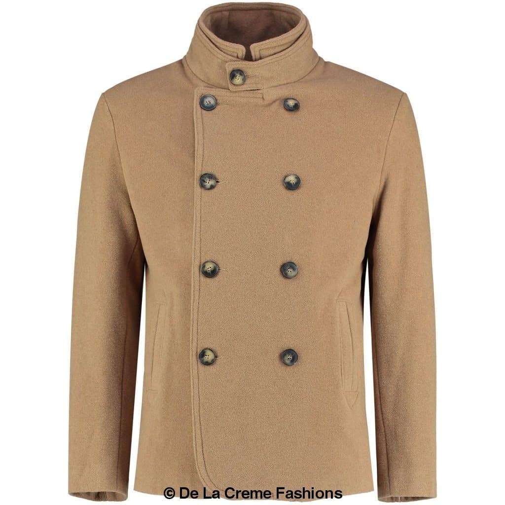 De La Creme MAN - Men's Wool Blend Double Breasted Short Reefer Coat made in uk - Great Hall Collections House