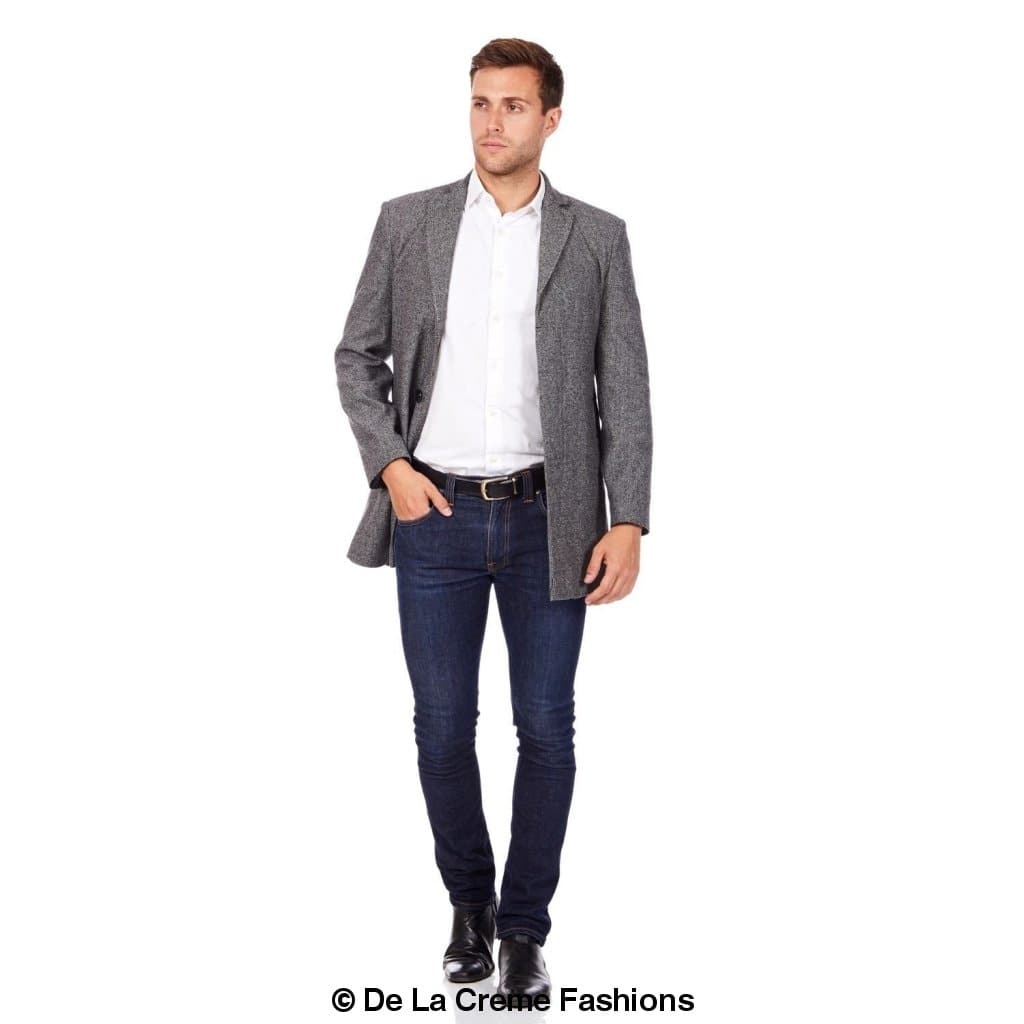 De La Creme MAN - Wool Blend Covert Winter Coat - Great Hall Collections House