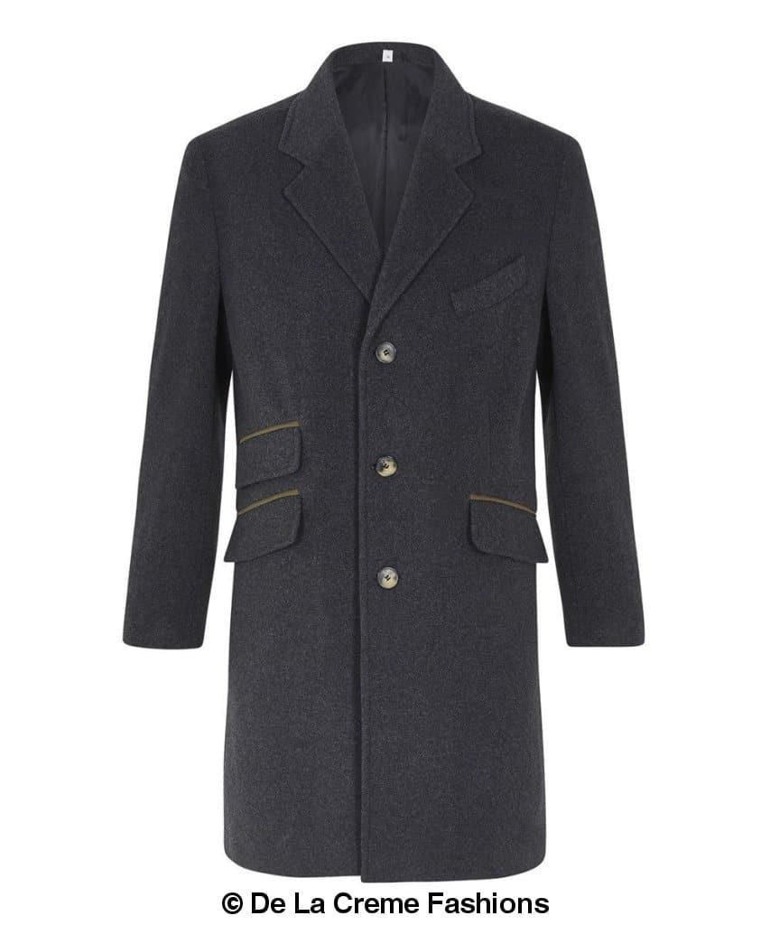De La Creme MAN - Wool Blend Single Breasted Retro Mod Coat made in UK - Great Hall Collections House