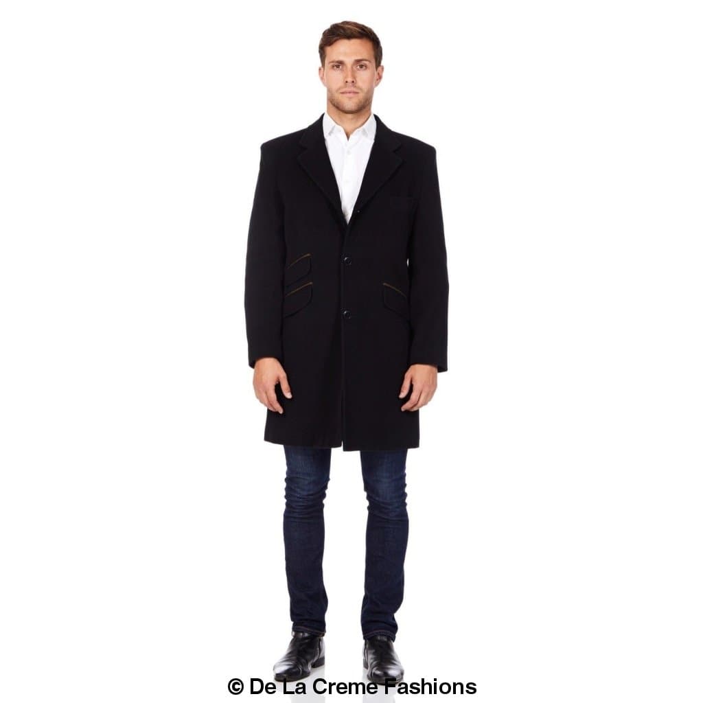 De La Creme MAN - Wool Blend Single Breasted Retro Mod Coat made in UK - Great Hall Collections House