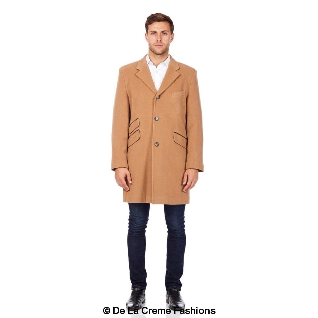De La Creme MAN - Wool Blend Single Breasted Retro Mod Coat made in UK - Great Hall Collections House