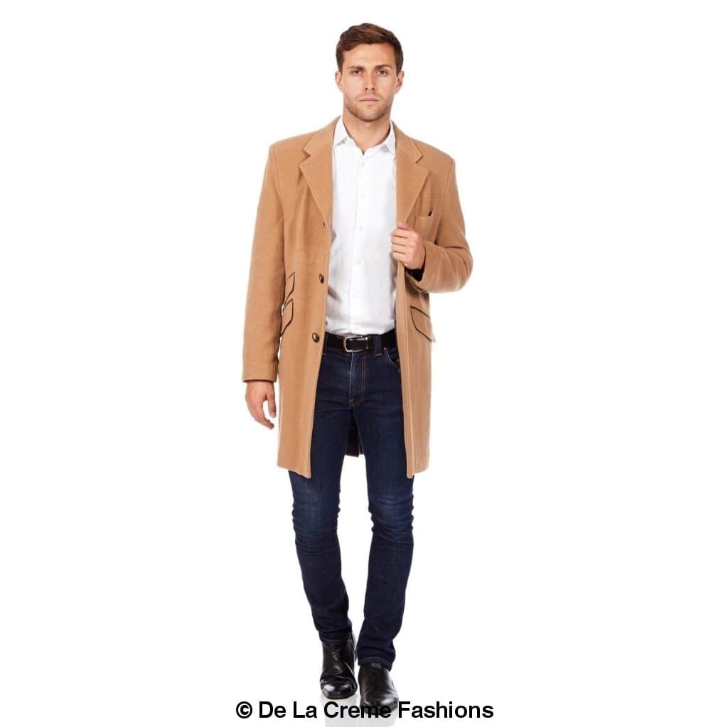 De La Creme MAN - Wool Blend Single Breasted Retro Mod Coat made in UK - Great Hall Collections House