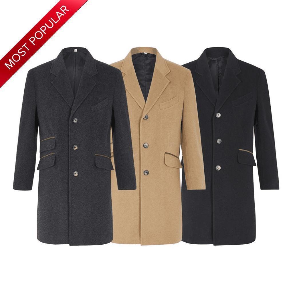 De La Creme MAN - Wool Blend Single Breasted Retro Mod Coat made in UK - Great Hall Collections House