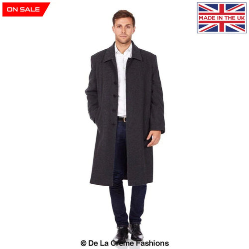 De La Creme MAN - Wool & Cashmere Long Formal Overcoat made in UK - Great Hall Collections House