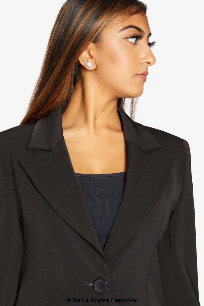De La Creme Womens Collared Formal Longline Blazer Made in UK - Great Hall Collections House