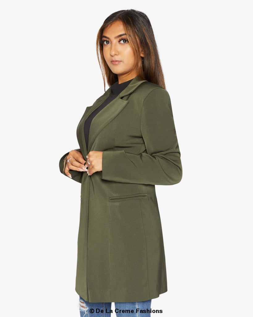 De La Creme Womens Collared Formal Longline Blazer Made in UK - Great Hall Collections House