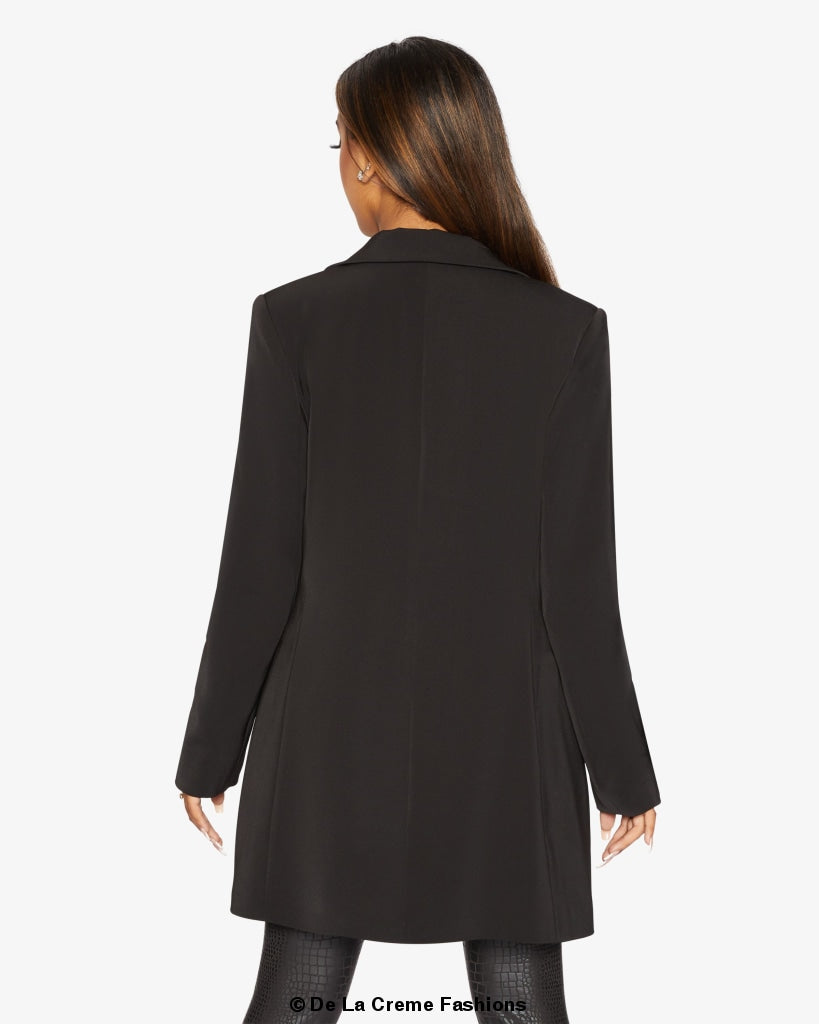 De La Creme Womens Collared Formal Longline Blazer Made in UK - Great Hall Collections House