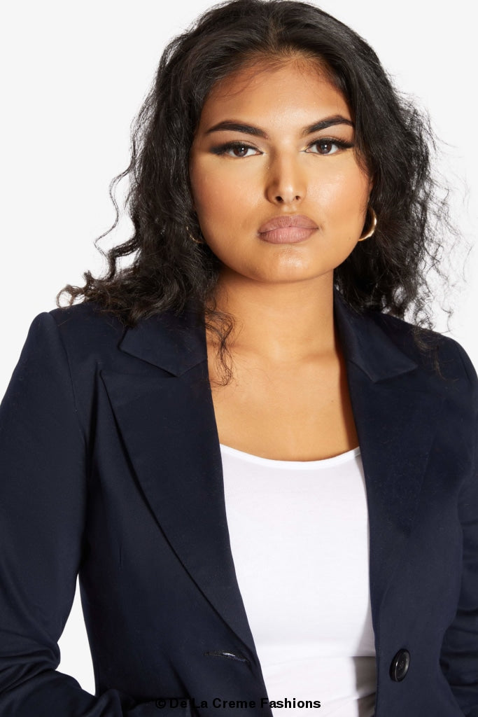 De La Creme Womens Collared Formal Longline Blazer Made in UK - Great Hall Collections House