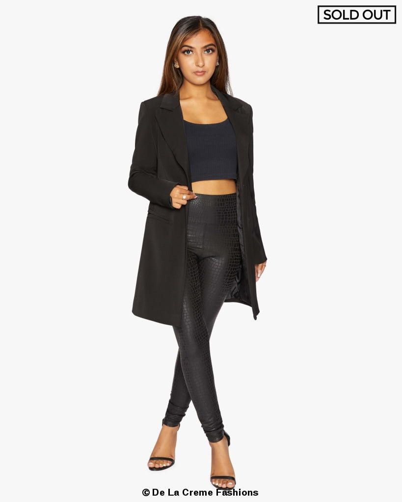 De La Creme Womens Collared Formal Longline Blazer Made in UK - Great Hall Collections House