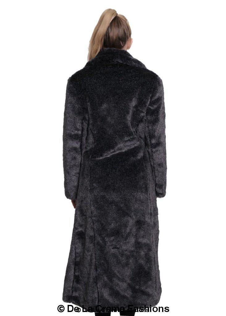 De La Creme - Womens Faux Fur Long Coat - Great Hall Collections House