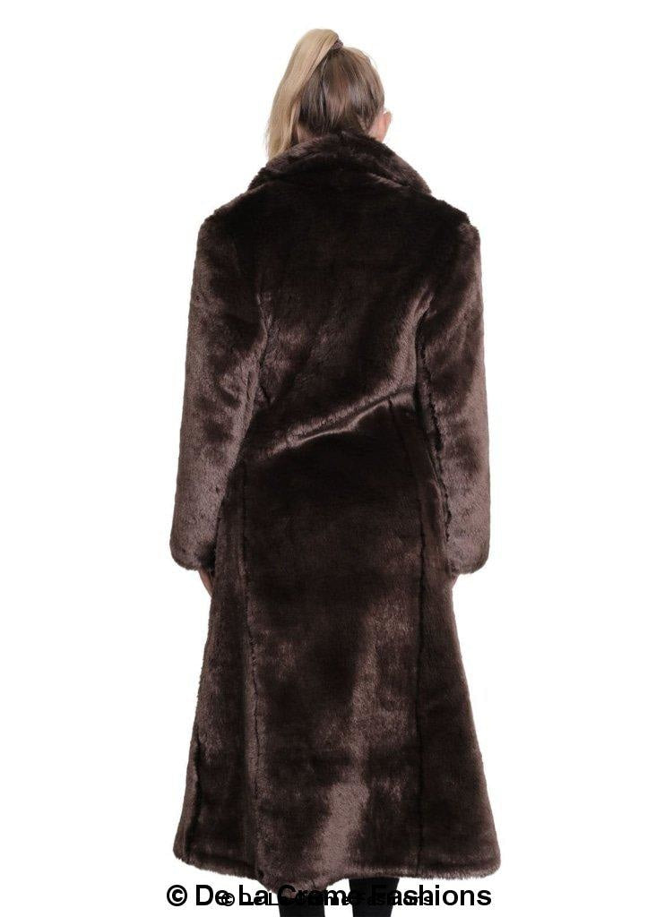 De La Creme - Womens Faux Fur Long Coat - Great Hall Collections House