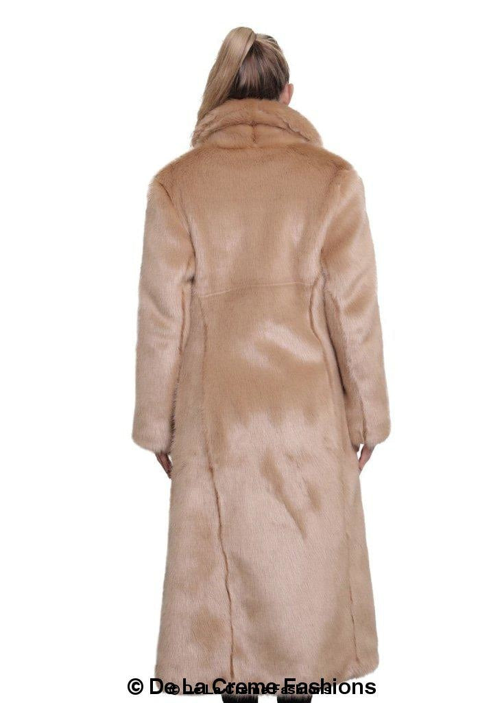 De La Creme - Womens Faux Fur Long Coat - Great Hall Collections House