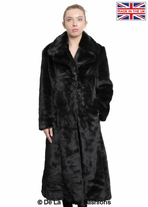 De La Creme - Womens Faux Fur Long Coat - Great Hall Collections House