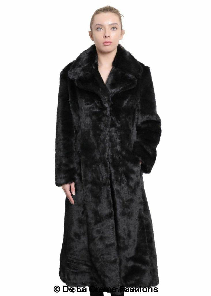 De La Creme - Womens Faux Fur Long Coat - Great Hall Collections House