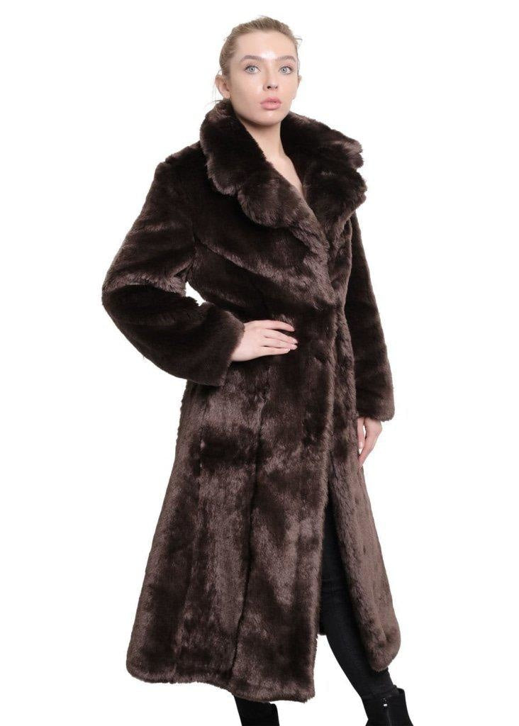De La Creme - Womens Faux Fur Long Coat - Great Hall Collections House