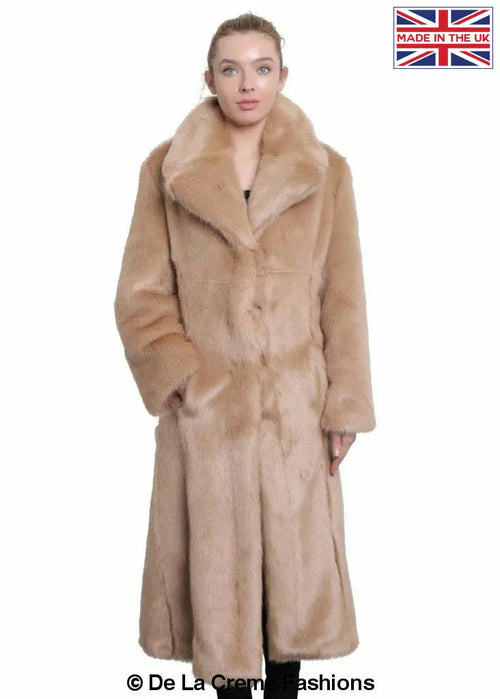De La Creme - Womens Faux Fur Long Coat - Great Hall Collections House