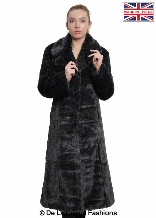 De La Creme - Womens Faux Fur Long Coat - Great Hall Collections House