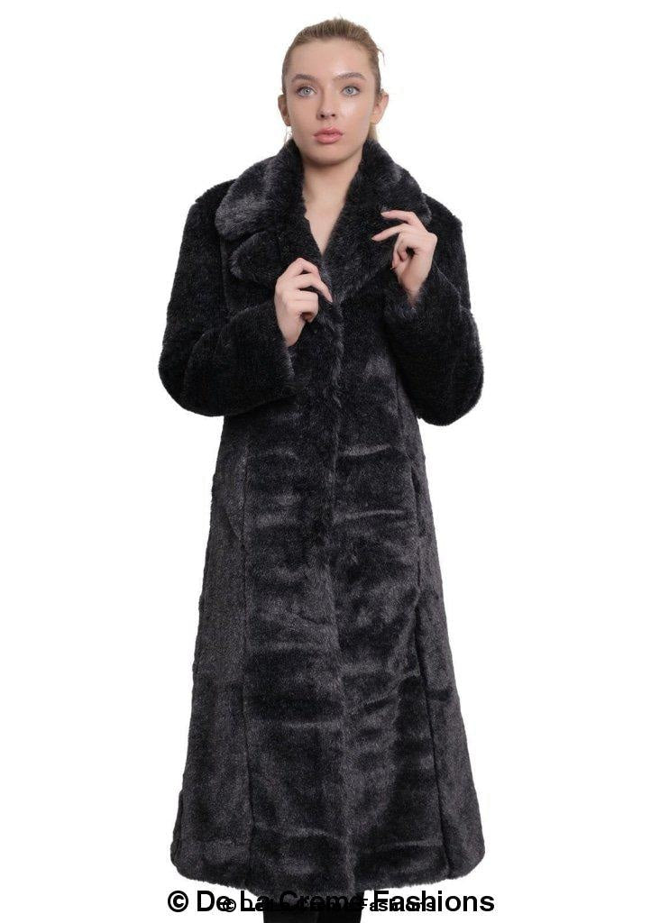 De La Creme - Womens Faux Fur Long Coat - Great Hall Collections House