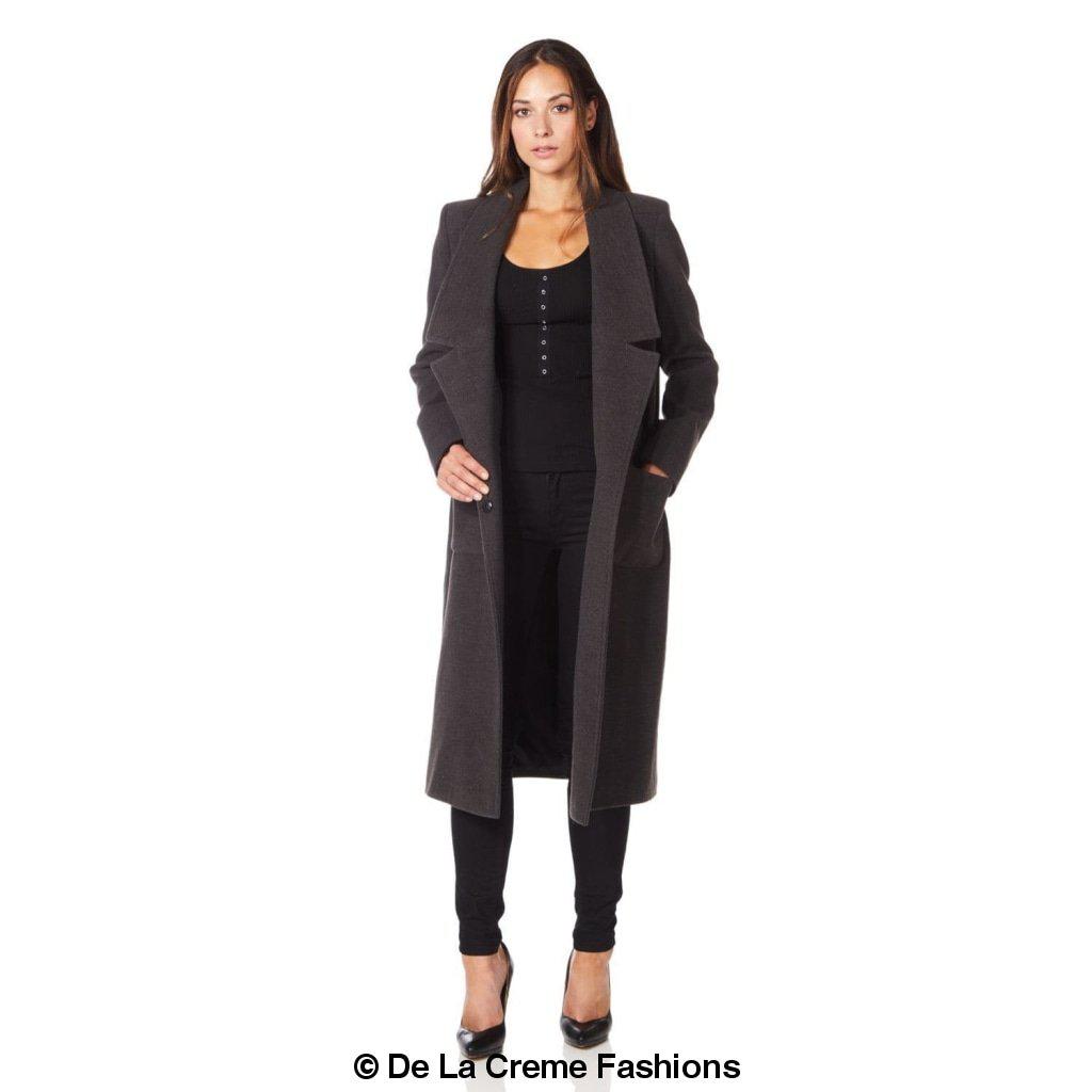De La Creme - Womens Faux Wool Wrap Coat - Great Hall Collections House