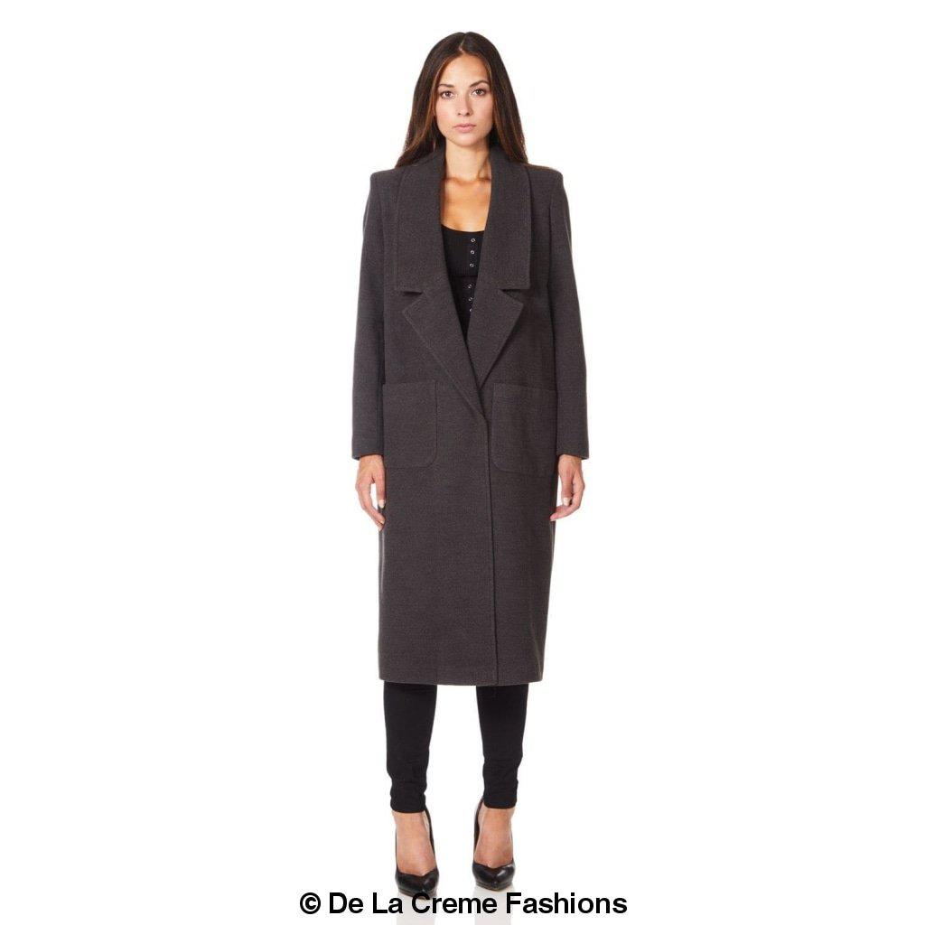 De La Creme - Womens Faux Wool Wrap Coat - Great Hall Collections House