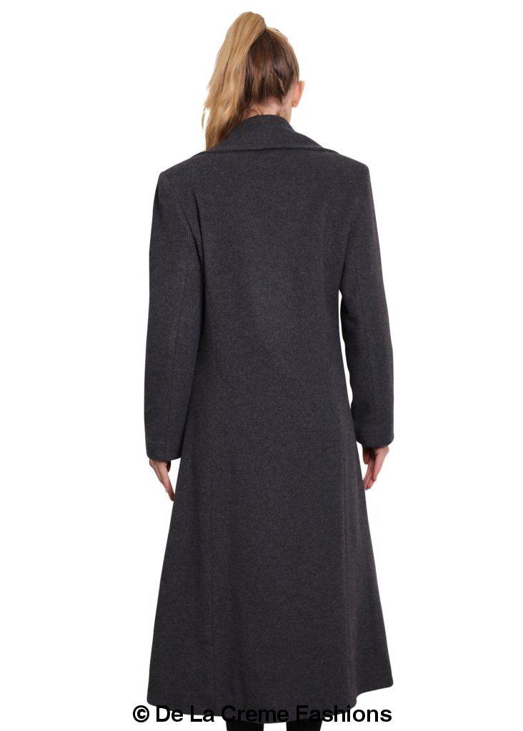 De La Creme - Women's Large Lapel Long Coat made in uk - Great Hall Collections House