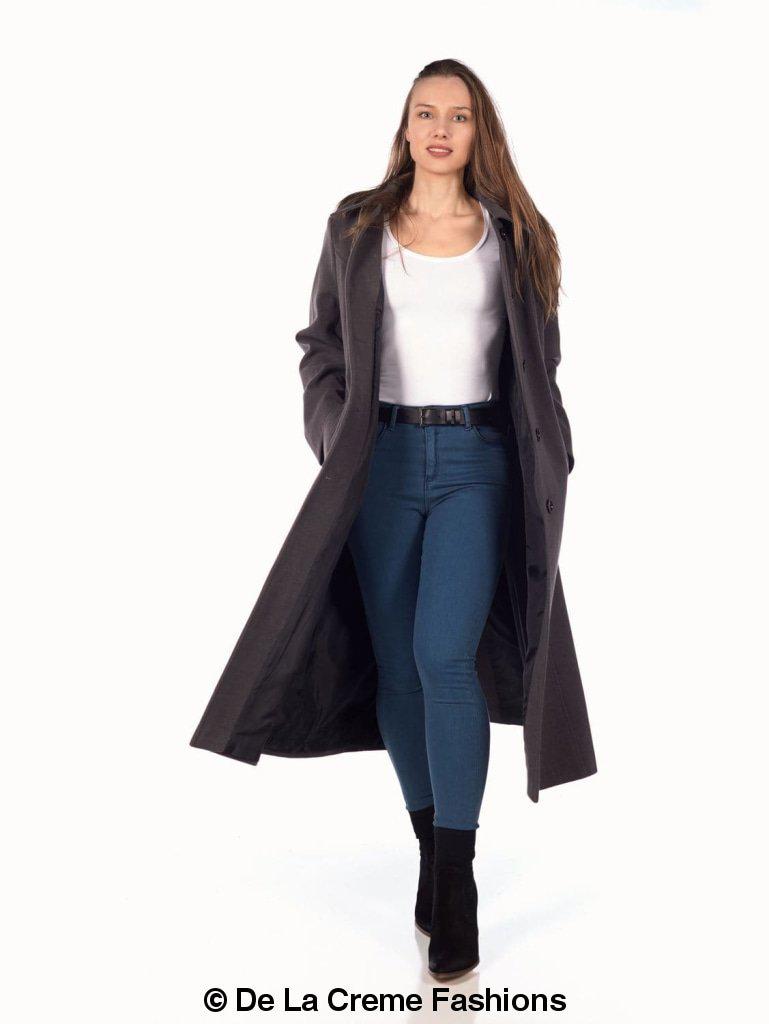 Faux Wool Longline Hooded Winter Coat - Great Hall Collections House