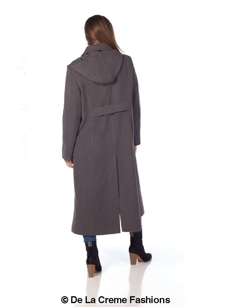 Faux Wool Longline Hooded Winter Coat - Great Hall Collections House