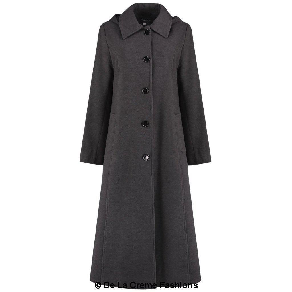 Faux Wool Longline Hooded Winter Coat - Great Hall Collections House