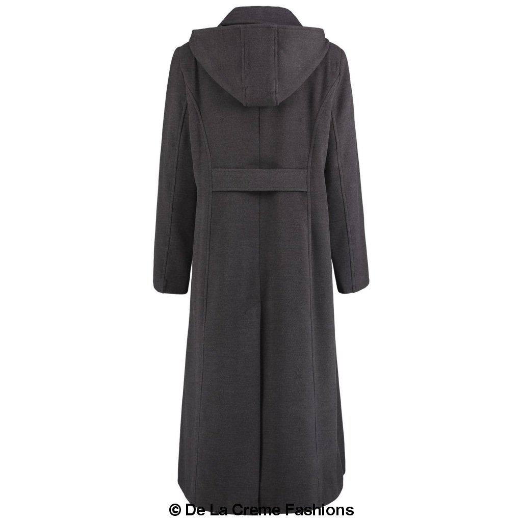 Faux Wool Longline Hooded Winter Coat - Great Hall Collections House