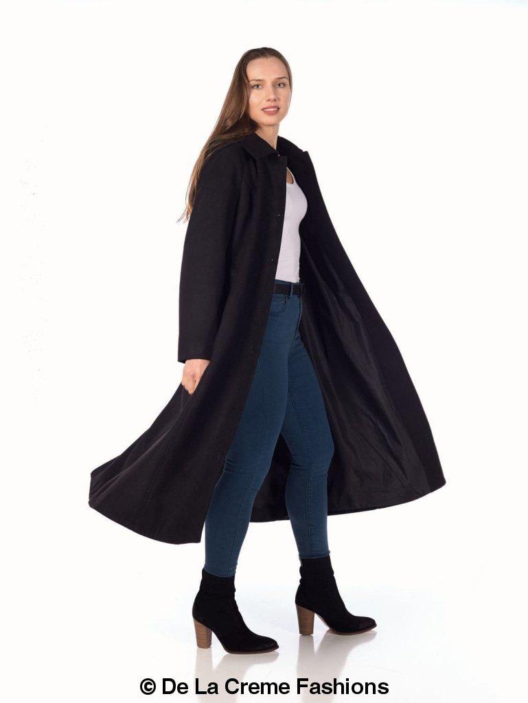 Faux Wool Longline Hooded Winter Coat - Great Hall Collections House