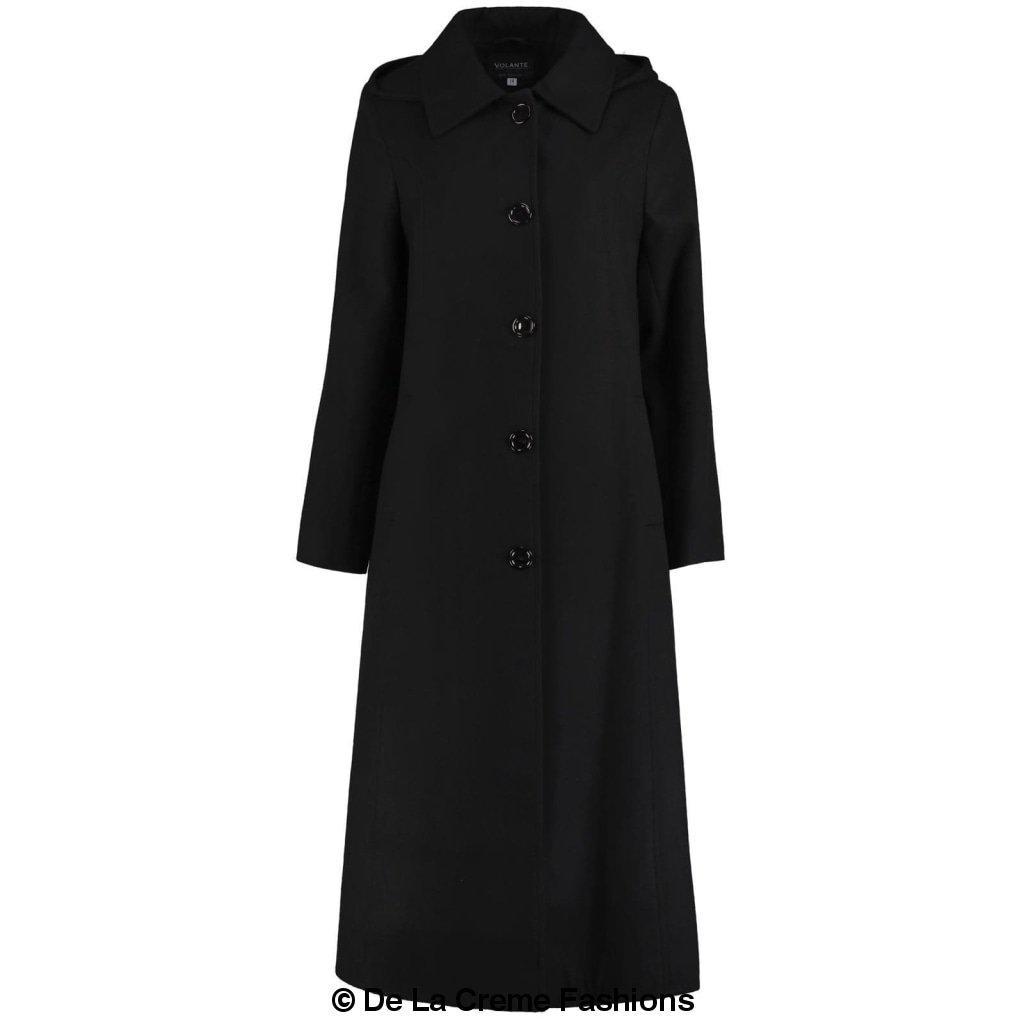 Faux Wool Longline Hooded Winter Coat - Great Hall Collections House