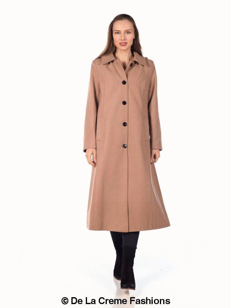 Faux Wool Longline Hooded Winter Coat - Great Hall Collections House