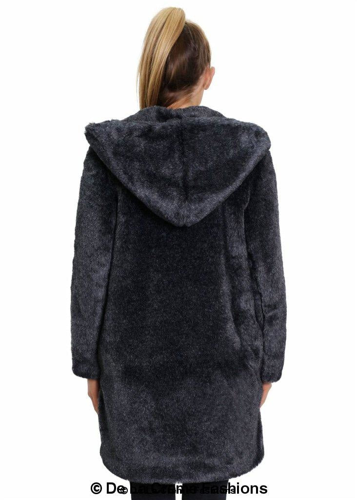 De La Creme - Women's Luxury Faux Fur Jacket Ladies Hooded Winter Coat - Great Hall Collections House